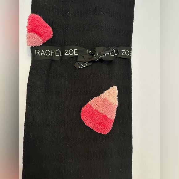 NWT Rachel Zoe Candy Corn Pink Black Throw Blanket Halloween Tassel Viral TikTok - Picture 4 of 7